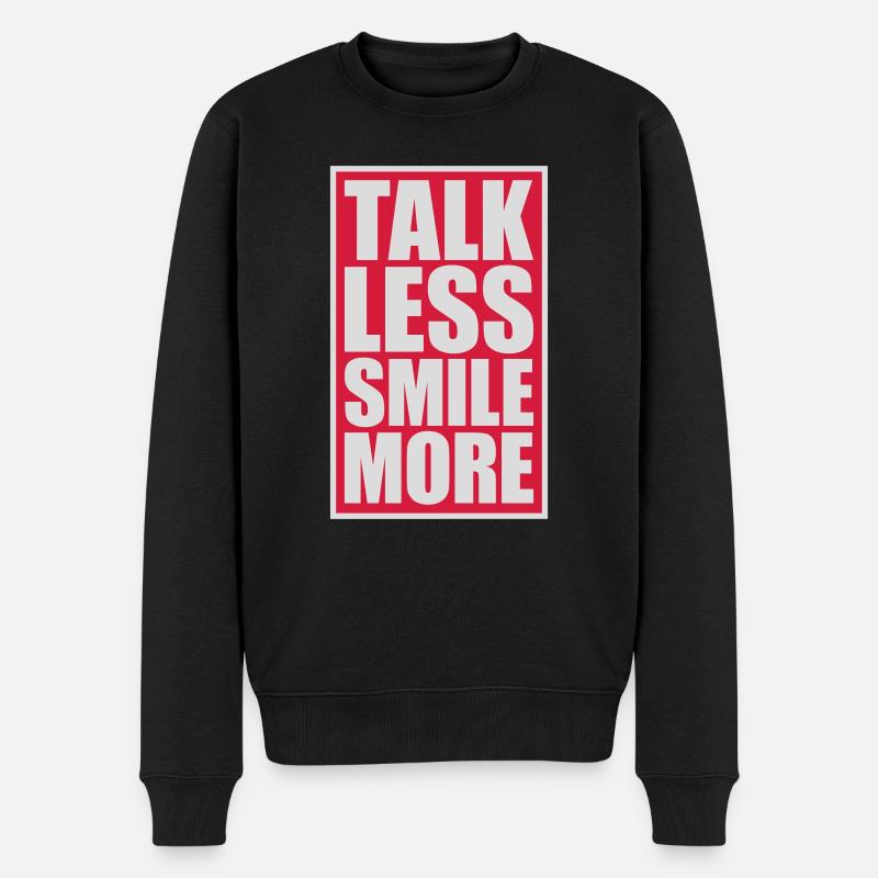 talk less smile more - Men's Premium Organic Jumper - black