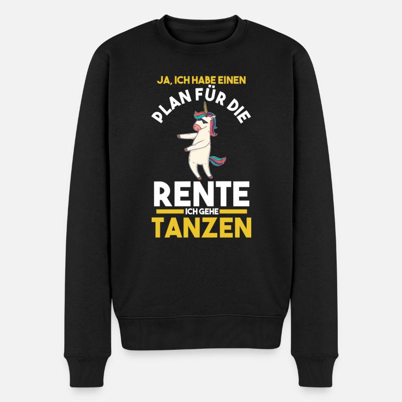 Tanzen Party Musik Ruhestand Rente Einhorn Tänzer - Männer Premium Bio Pullover - Schwarz