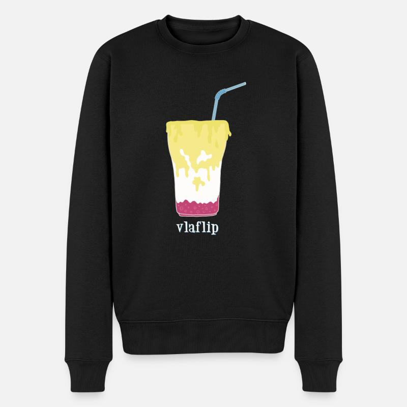 Vlaflip - Männer Premium Bio Pullover - Schwarz