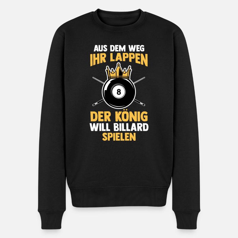 Snooker Billardtisch Billiard König Billard - Männer Premium Bio Pullover - Schwarz