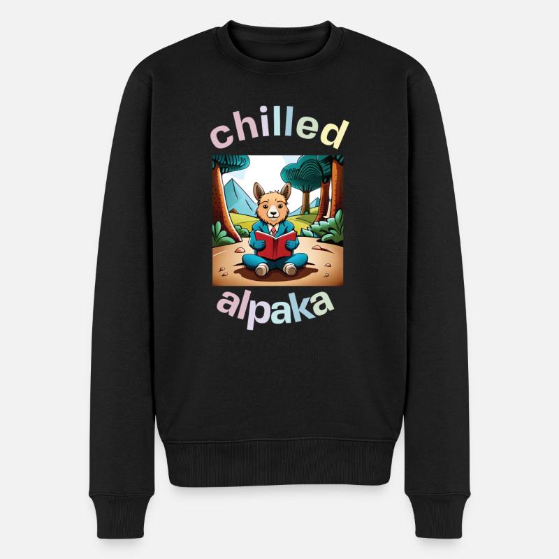 chilled alpaka - Männer Premium Bio Pullover - Schwarz