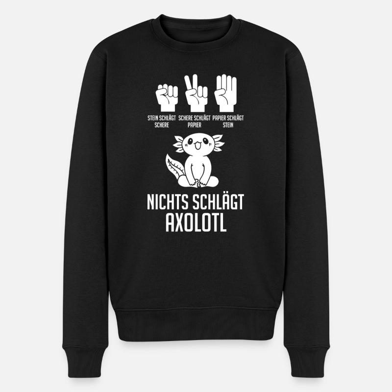 Axolotl - Männer Premium Bio Pullover - Schwarz