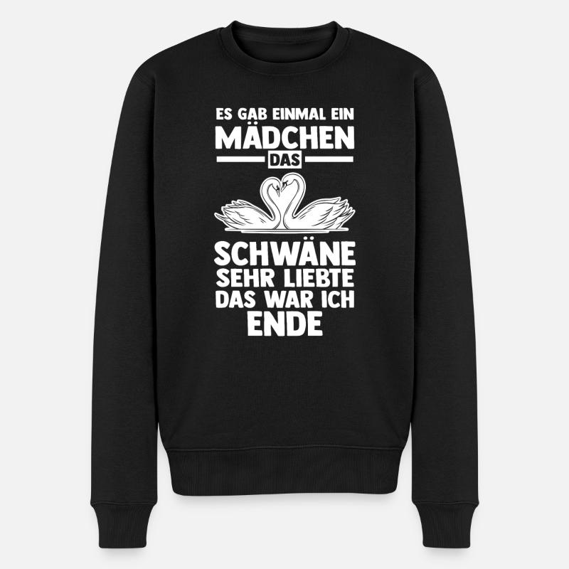 Schwan - Männer Premium Bio Pullover - Schwarz