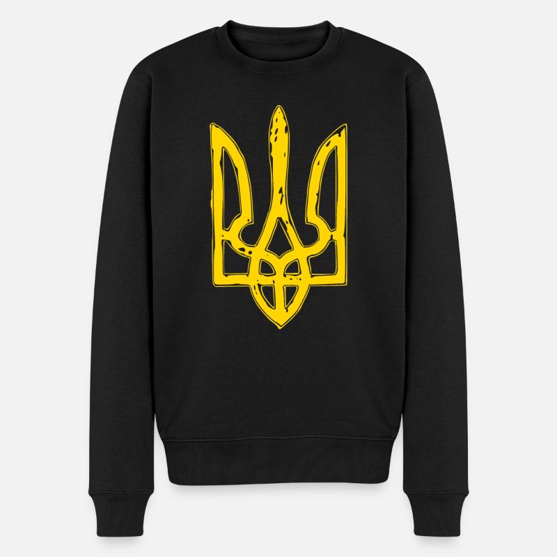 Trysub Ukraine Dreizack - Männer Premium Bio Pullover - Schwarz