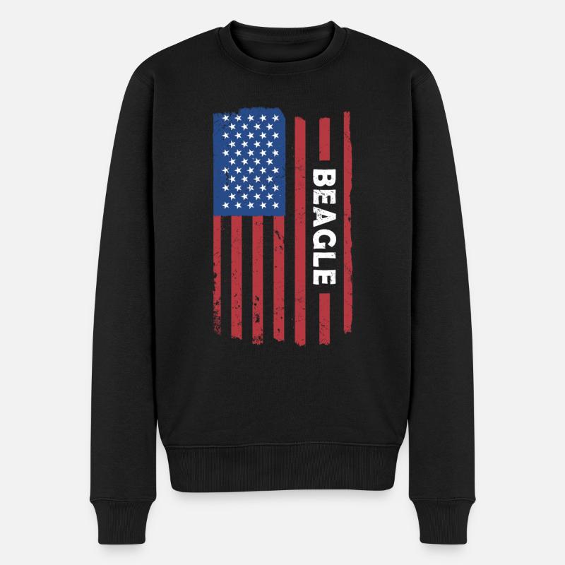 Drapeau Beagle Us - Pull Premium bio Homme - noir