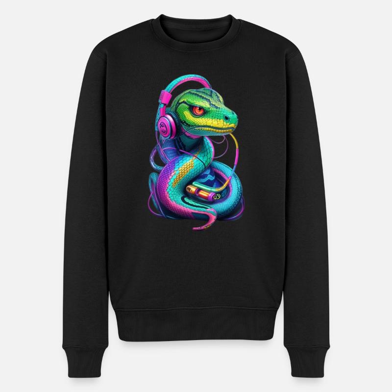 snake graffiti music - Pull Premium bio Homme - noir