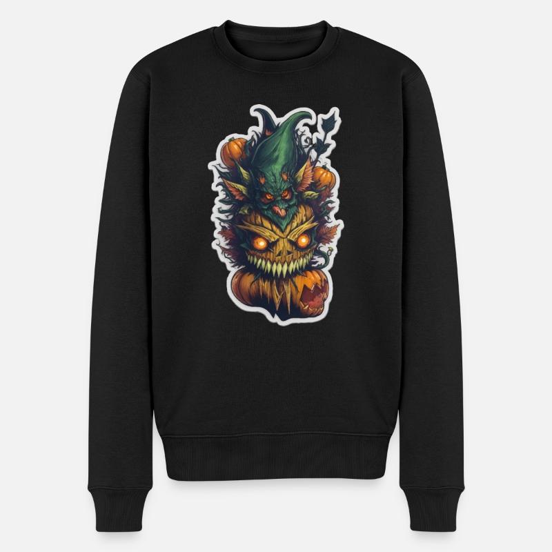 Monstre de citrouille Helloween - Pull Premium bio Homme - noir
