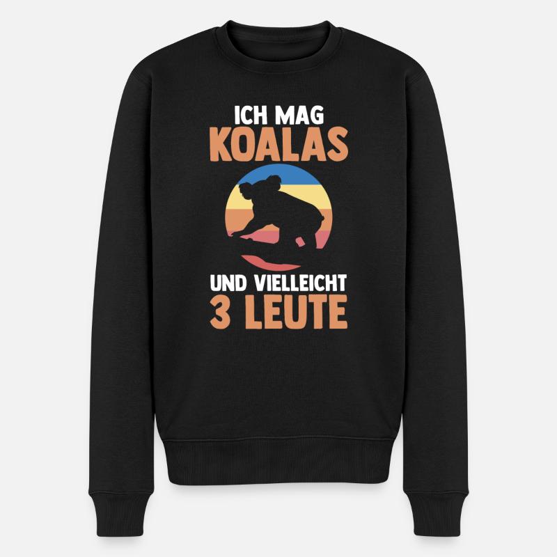 Koalabär Koala - Männer Premium Bio Pullover - Schwarz