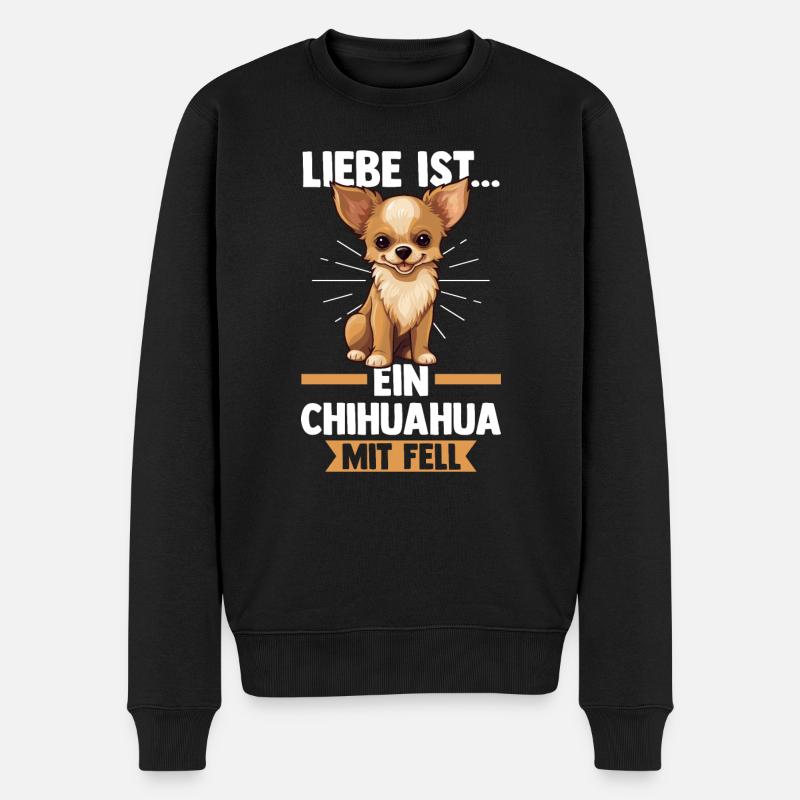 Hund Chihuahua - Männer Premium Bio Pullover - Schwarz