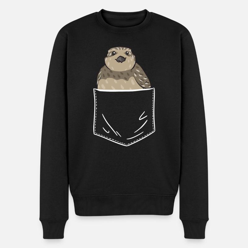 Wachtel Vogel - Männer Premium Bio Pullover - Schwarz