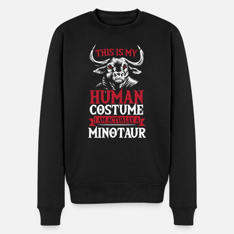 Halbbull-Minotaurus-Geschenk - Männer Premium Bio Pullover - Schwarz