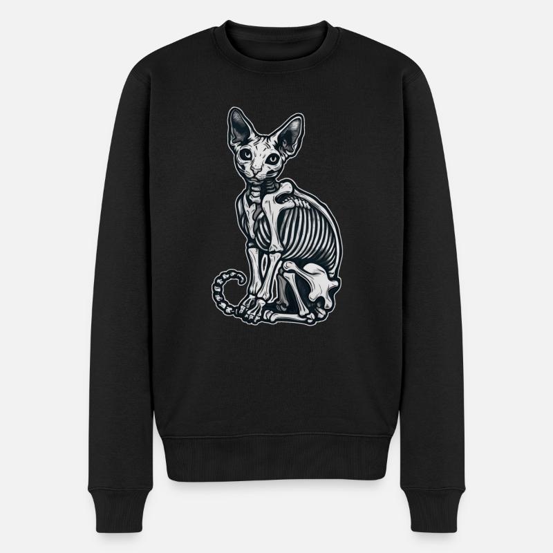 chat sphinx squelette tatouage - Pull Premium bio Homme - noir
