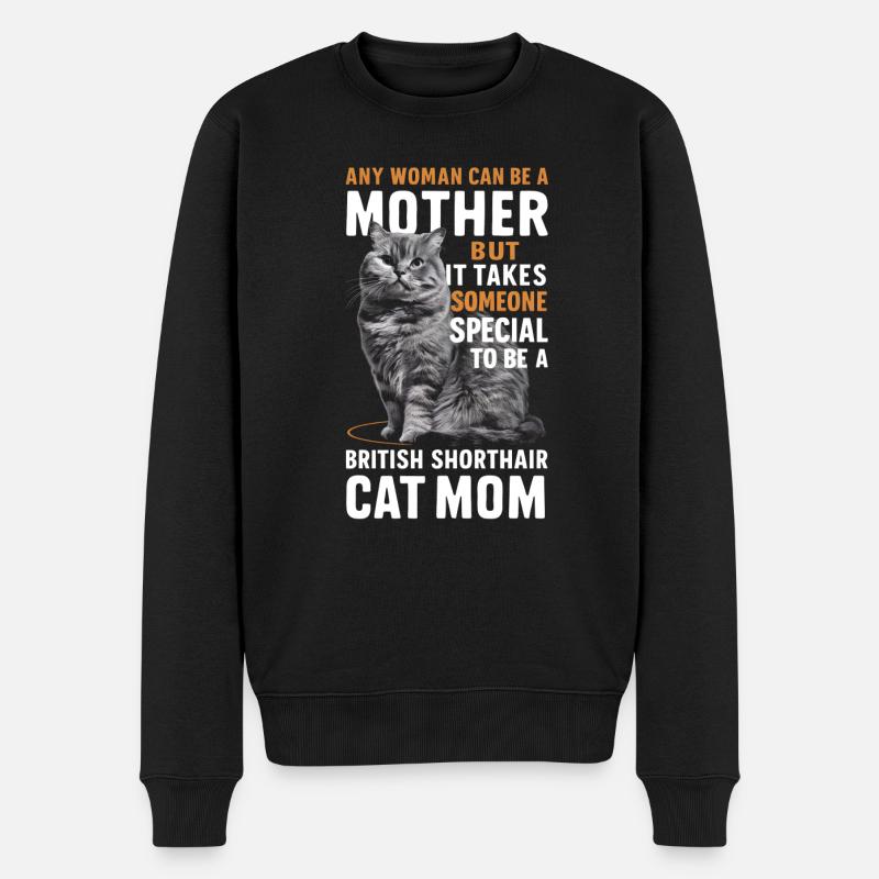 Katze Britisch Kurzhaar Geschenk - Männer Premium Bio Pullover - Schwarz
