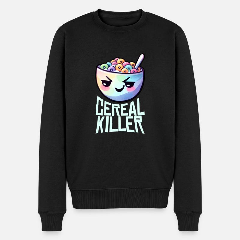 Cereal Killer Breakfast Pun - Men's Premium Organic Jumper - black