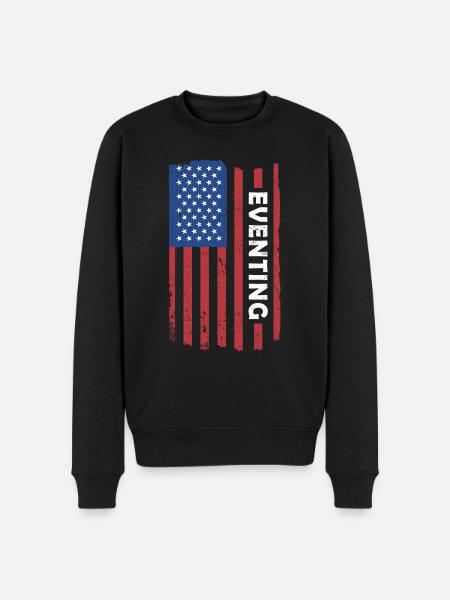 Rider Us Flag Eventing - Men's Premium Organic Jumper - black
