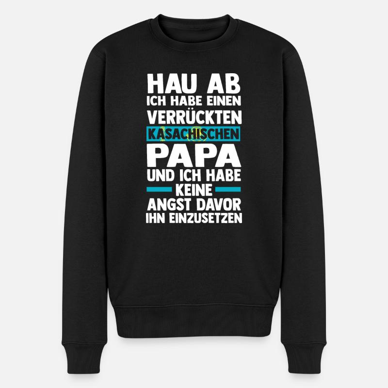 Kasachen Papa Vater Kasachstan - Männer Premium Bio Pullover - Schwarz