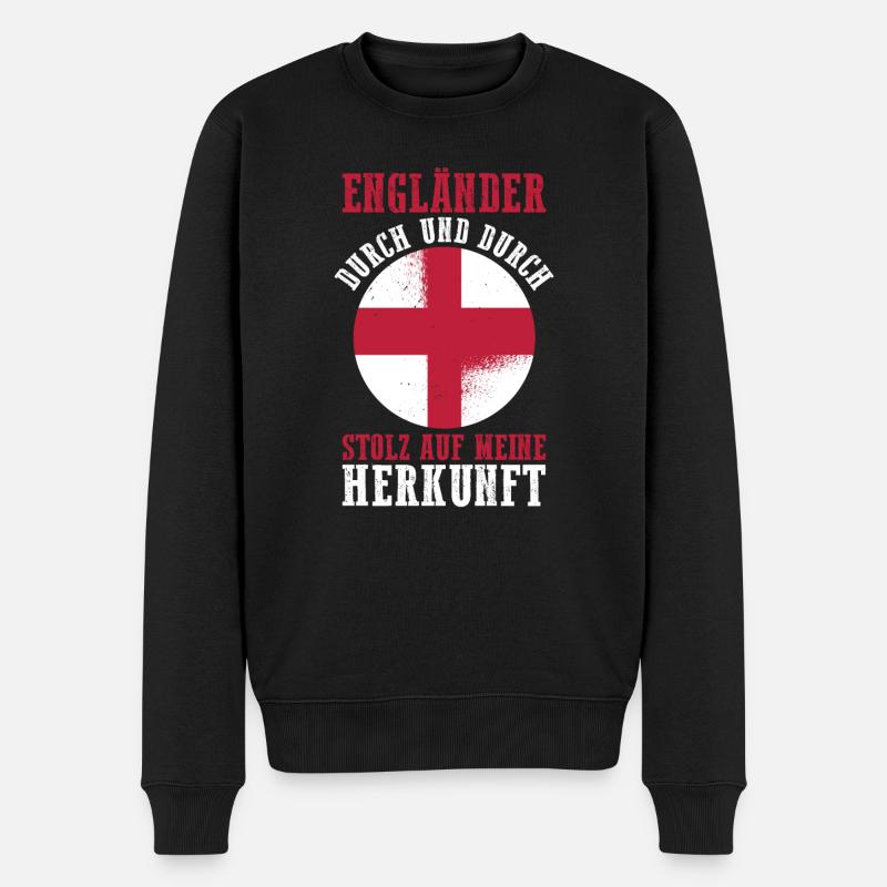 Großbritannien Engländer England - Männer Premium Bio Pullover - Schwarz