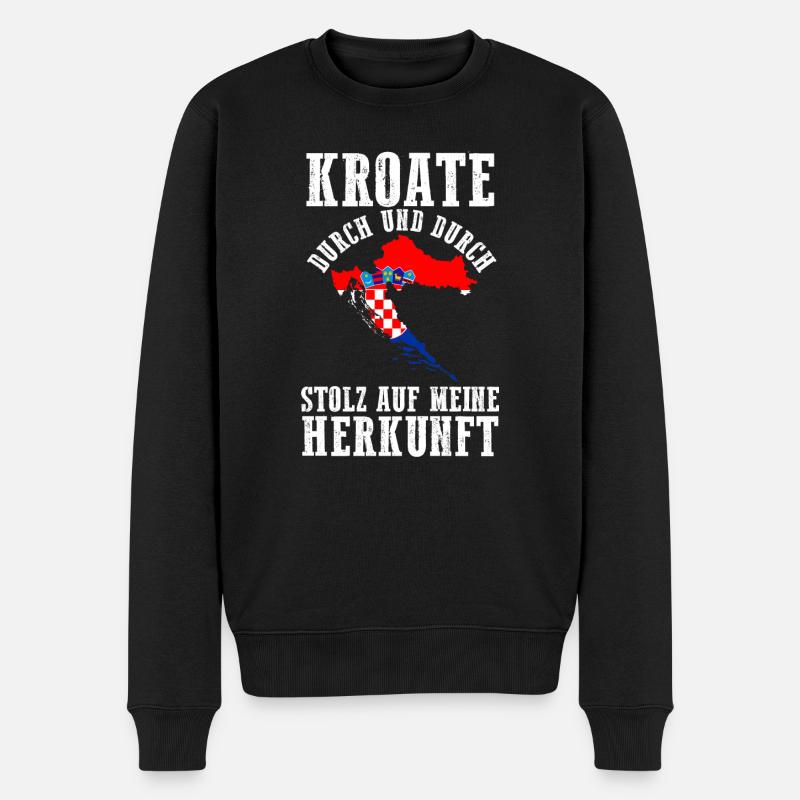 Croate Croate Croatie - Pull Premium bio Homme - noir