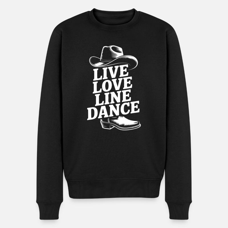 Live Love Line Dance Linedance Spass am Tanzen - Männer Premium Bio Pullover - Schwarz