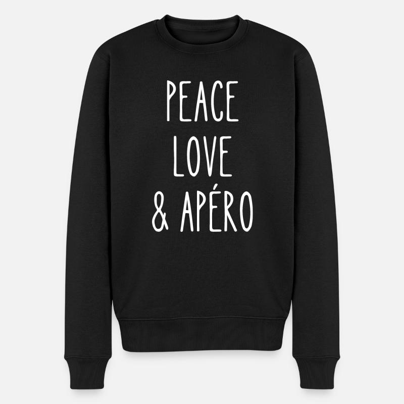 peace love apéro - Pull Premium bio Homme - noir
