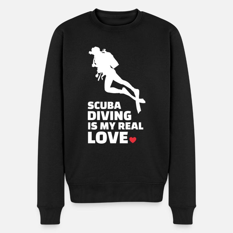 Ich Liebe Scuba -Tauchen - Männer Premium Bio Pullover - Schwarz