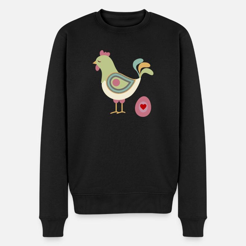 Poulet aux œufs de Pâques - Pull Premium bio Homme - noir