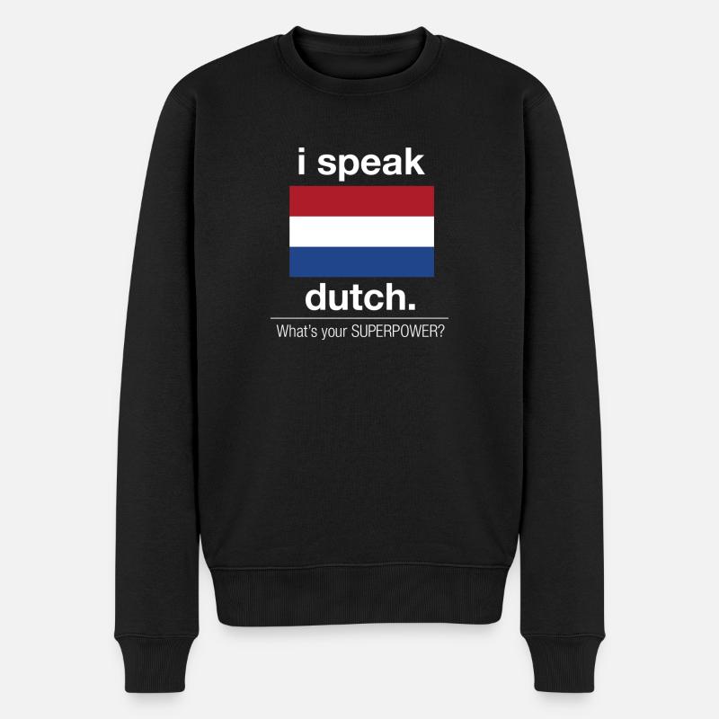 Holländische Superpower - Männer Premium Bio Pullover - Schwarz