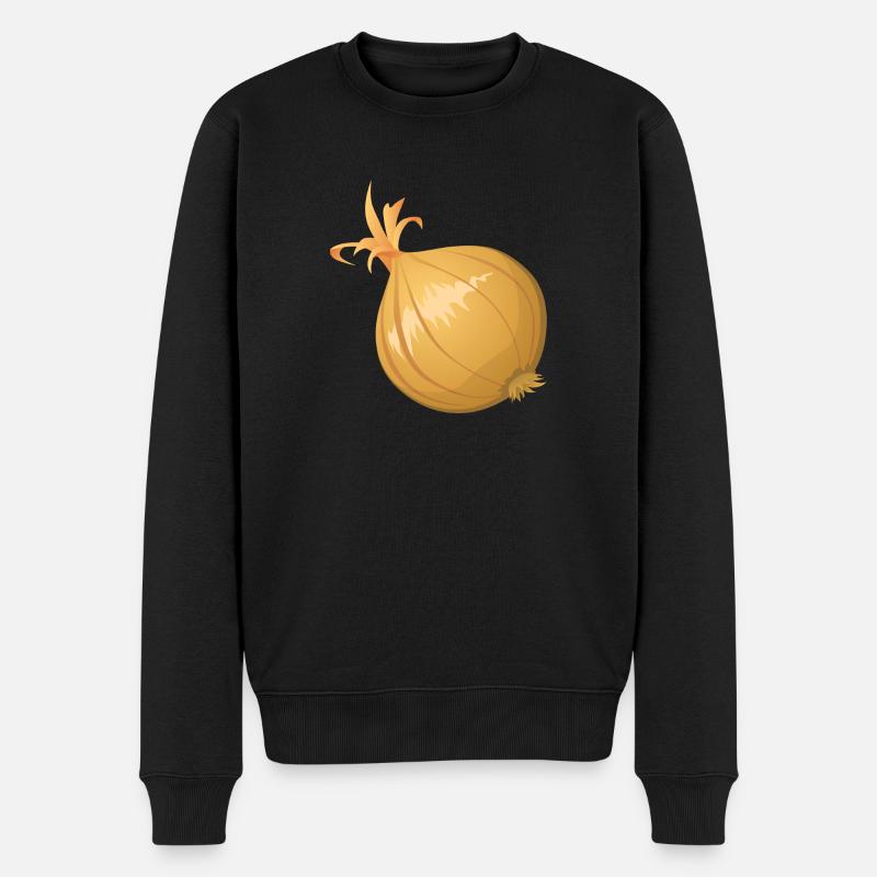 zwiebeln onion halloween gemuese vegetables34 - Männer Premium Bio Pullover - Schwarz