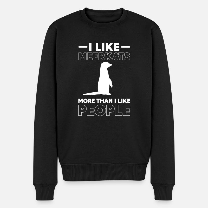 Erdmännchen - Männer Premium Bio Pullover - Schwarz