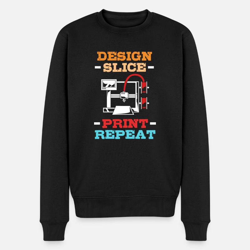 3D Druck - Männer Premium Bio Pullover - Schwarz