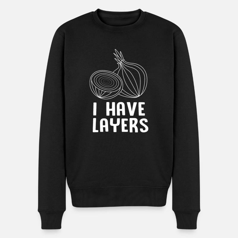 Zwiebel - Männer Premium Bio Pullover - Schwarz
