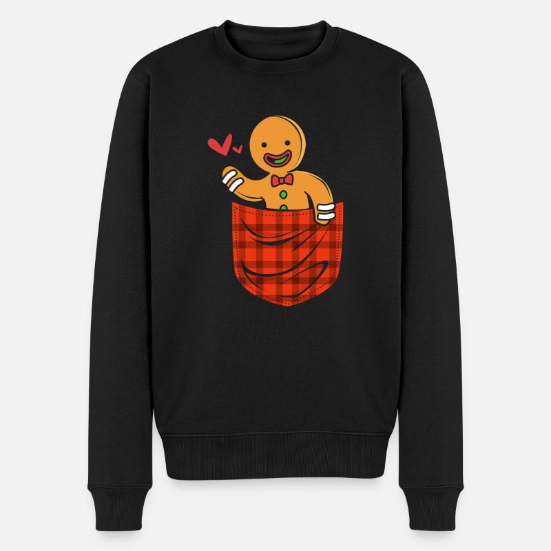 Gingerbread Man Gingerbread Heart Gingerbread Snacking - Men's Premium Organic Jumper - black