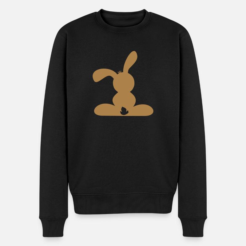 Hase - Männer Premium Bio Pullover - Schwarz