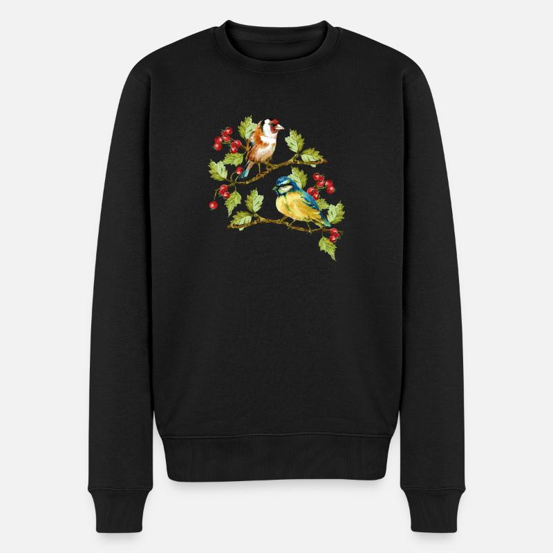 oiseaux - Pull Premium bio Homme - noir