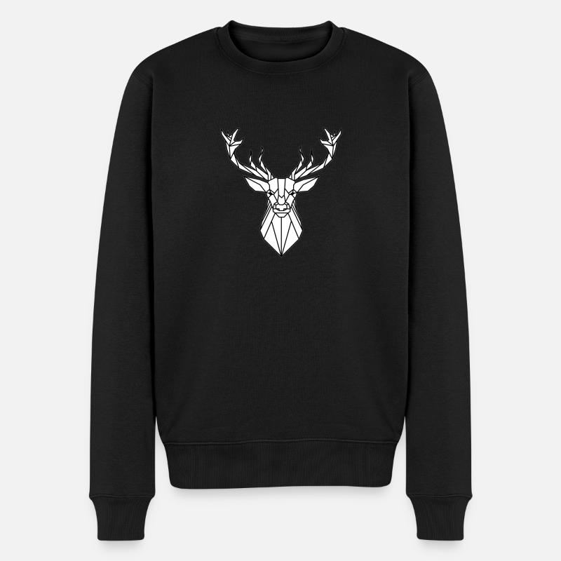Conception de tête de cerf simple - Pull Premium bio Homme - noir