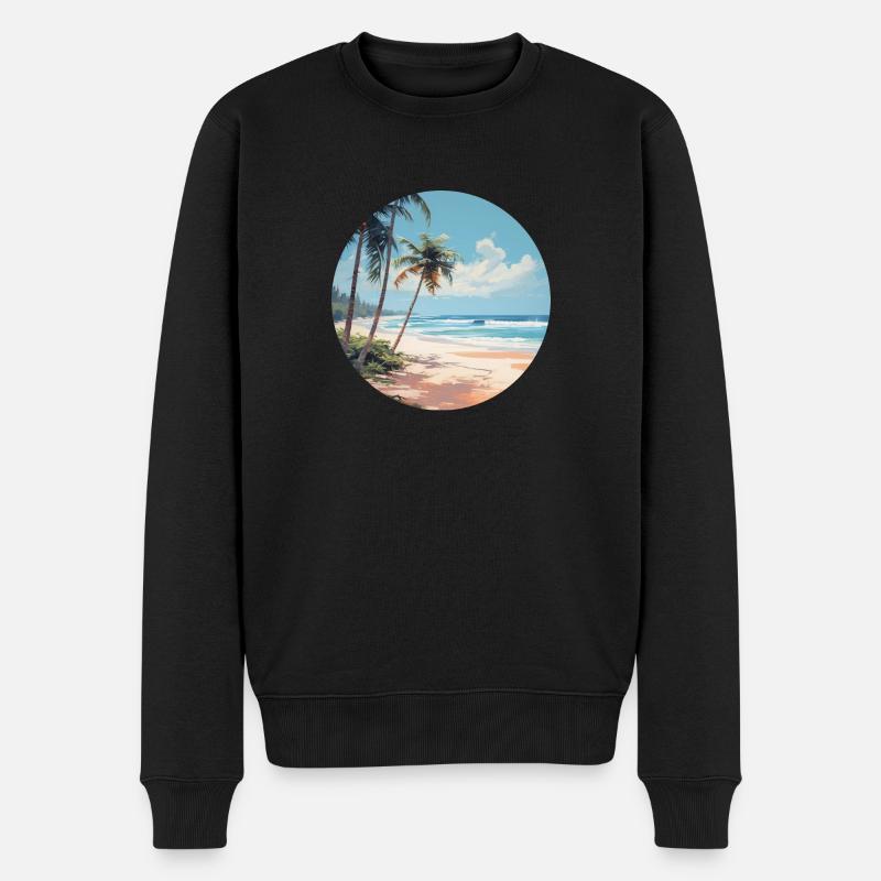 Entdecke die Sonnenseite des Strandgefühls - Männer Premium Bio Pullover - Schwarz