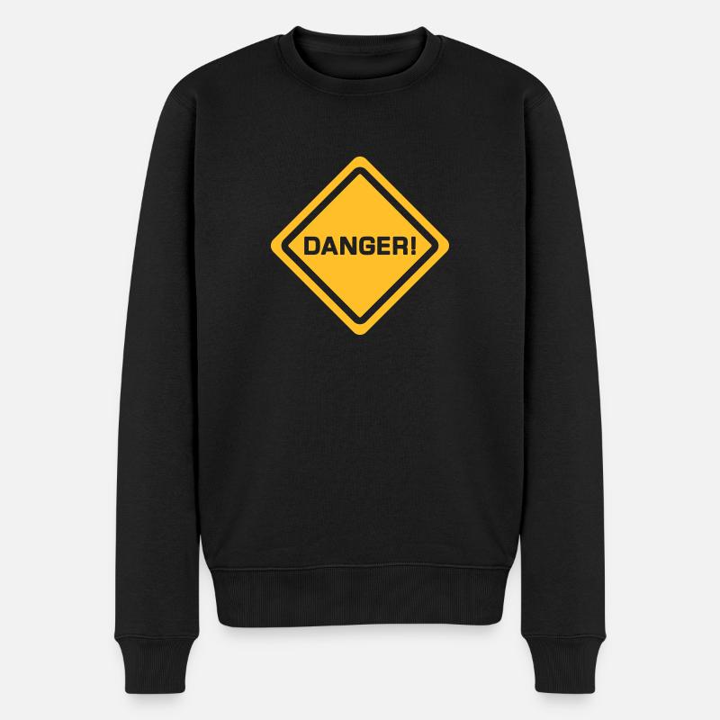 sign danger - Pull Premium bio Homme - noir