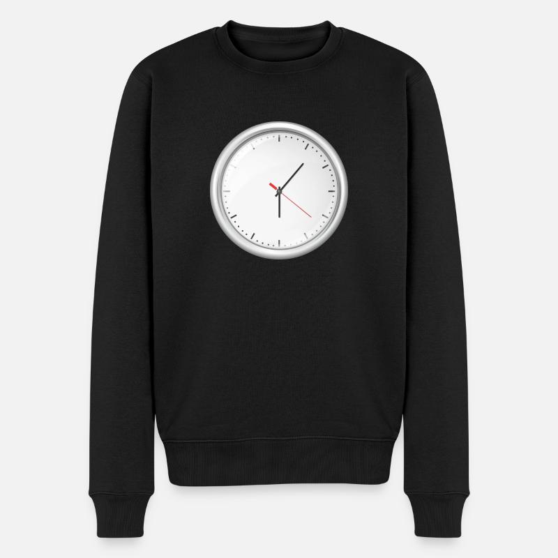 uhr zeit watch clock time hourglass sanduhr88 - Männer Premium Bio Pullover - Schwarz