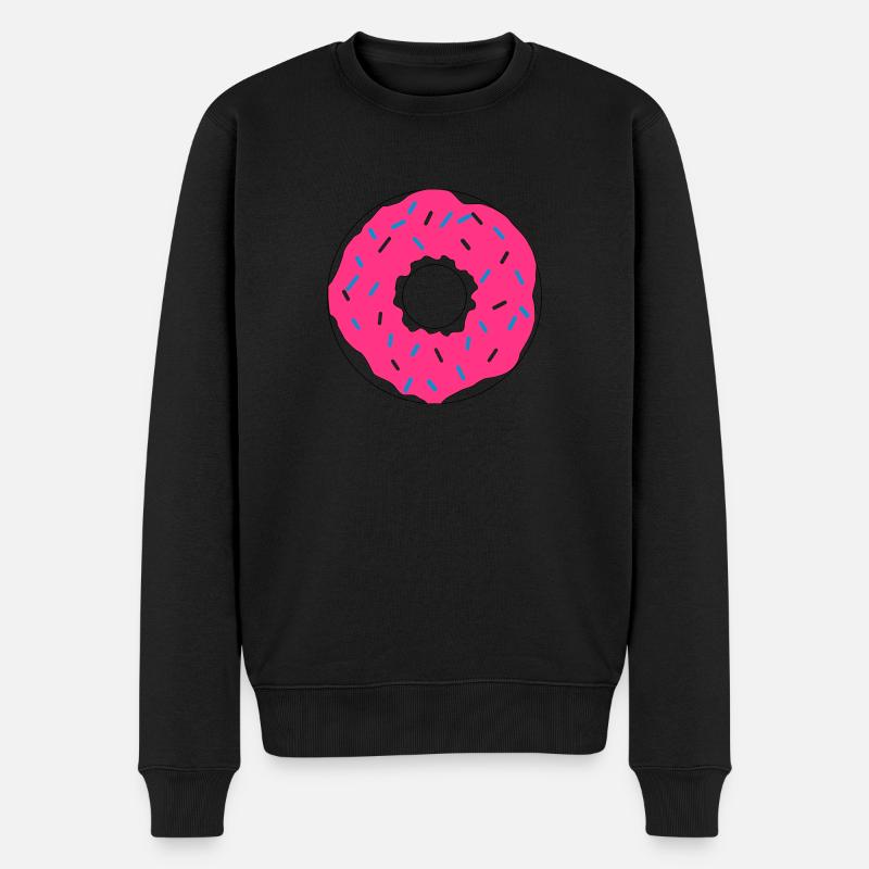 Pink Donut - Männer Premium Bio Pullover - Schwarz