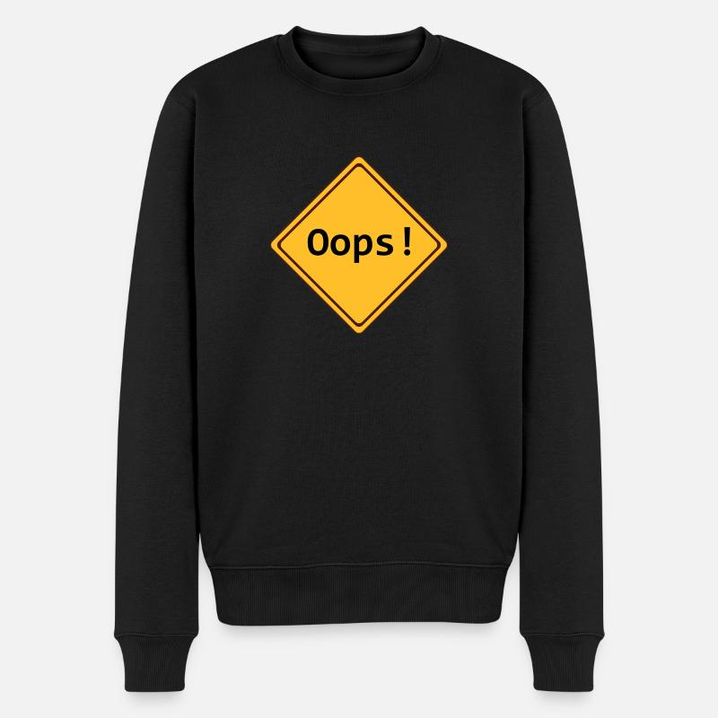 error, oops!, anpassbar - Männer Premium Bio Pullover - Schwarz