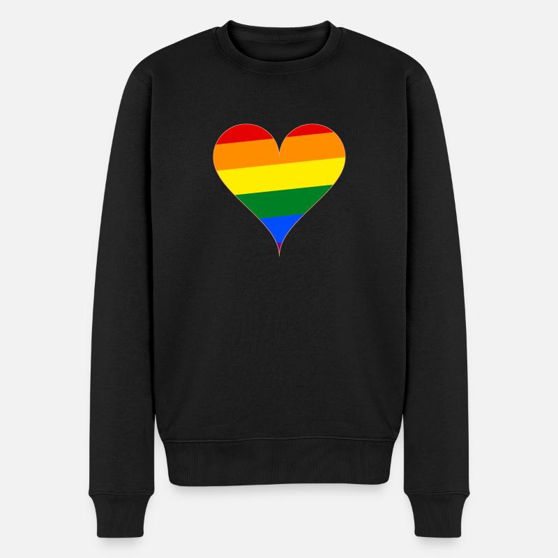 cadeau drapeau arc-en-coeur - Pull Premium bio Homme - noir