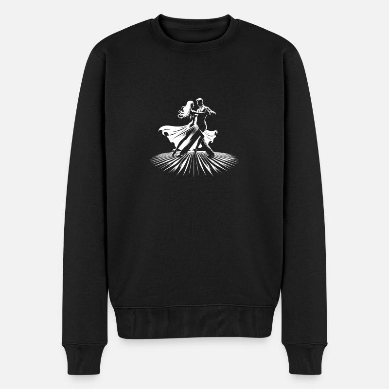 tanzendes Paar auf der Tanzfläche - Männer Premium Bio Pullover - Schwarz