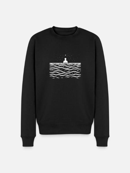 Eisbaden im Ozean - Männer Premium Bio Pullover - Schwarz