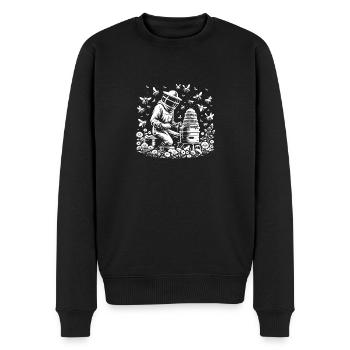 Imker bei der Arbeit - Männer Premium Bio Pullover - Schwarz - Vorne - Nico (187cm)