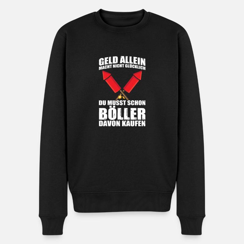 Geld allein Pyrotechniker Böllern Feuerwerk - Männer Premium Bio Pullover - Schwarz