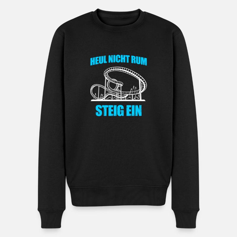 Steig ein Freizeitpark Rollercoaster Achterbahn - Männer Premium Bio Pullover - Schwarz