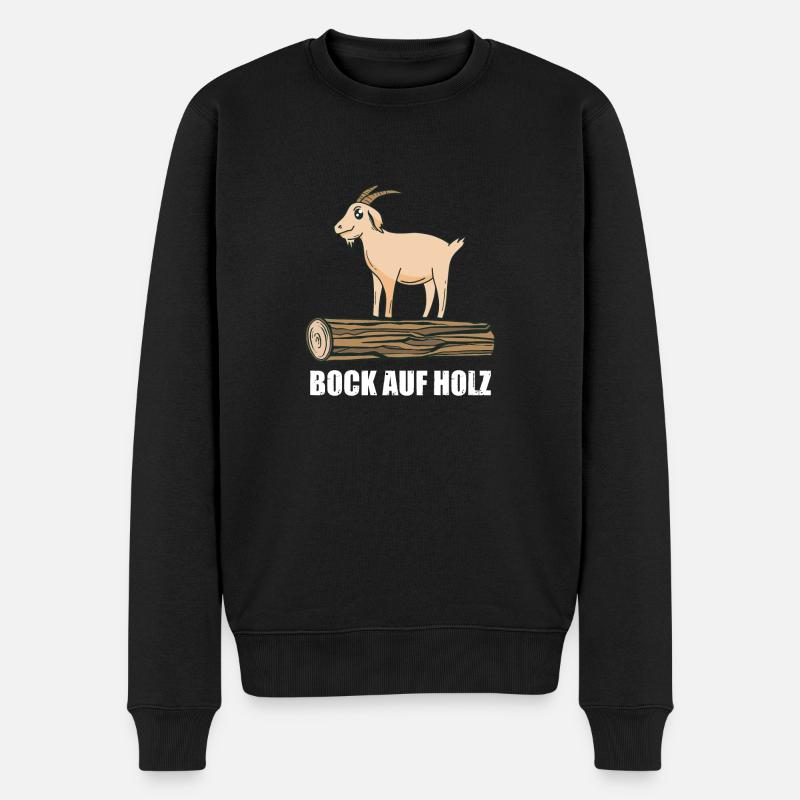 Bock auf Holz Holzfäller Waldarbeiter Forstwirt - Männer Premium Bio Pullover - Schwarz