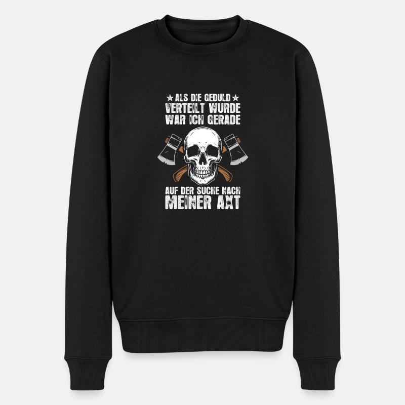 Holz machen Holzfäller Waldarbeiter Forstwirt - Männer Premium Bio Pullover - Schwarz