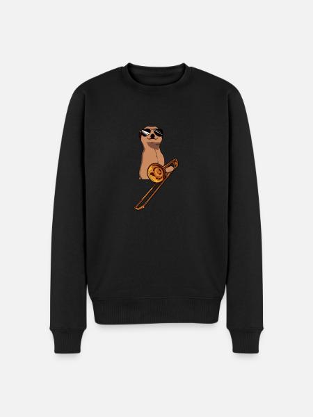 Meerkat Trombone Trombone Player Trombonist - Men's Premium Organic Jumper - black