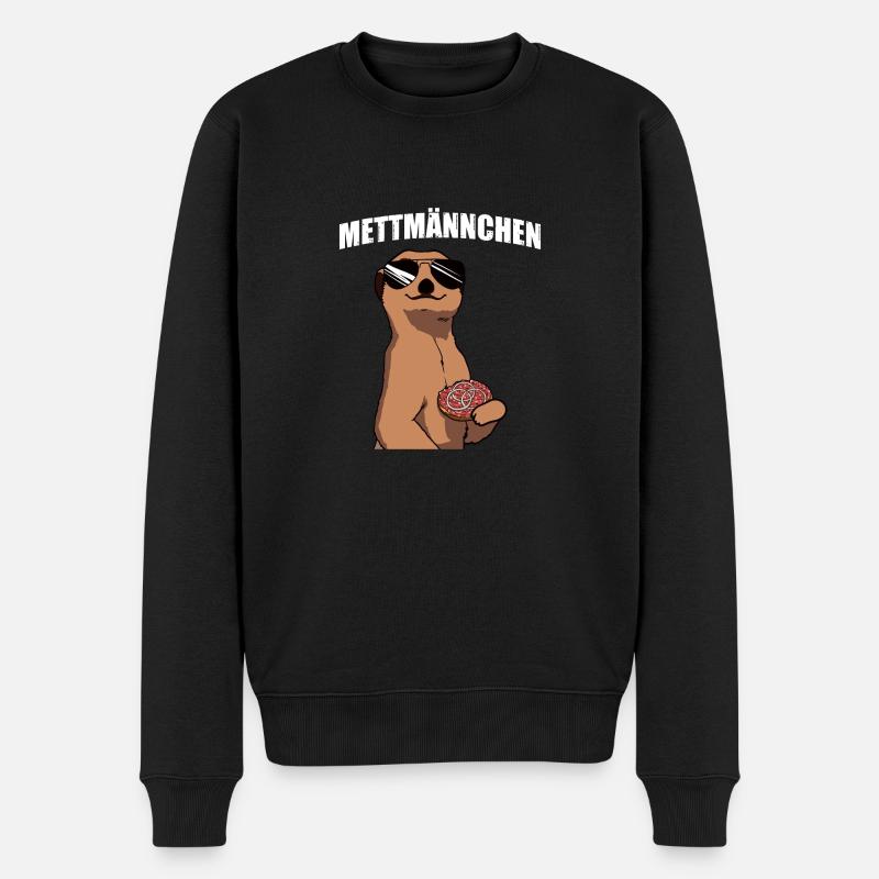 Mettmännchen Mett Mettbrötchen - Männer Premium Bio Pullover - Schwarz